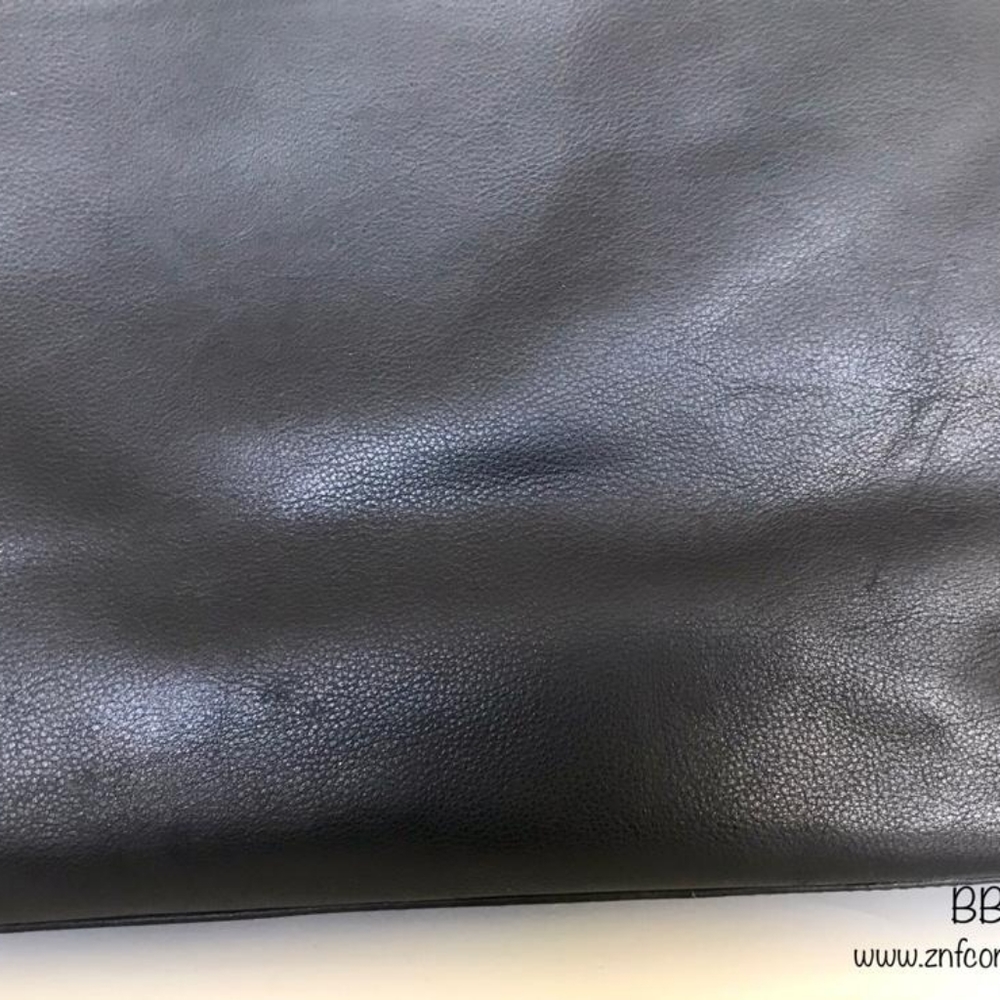 Weekender bag, Graphite black Laptop bag, High quality leather. Pebbled Leather. - Picture 9 of 9